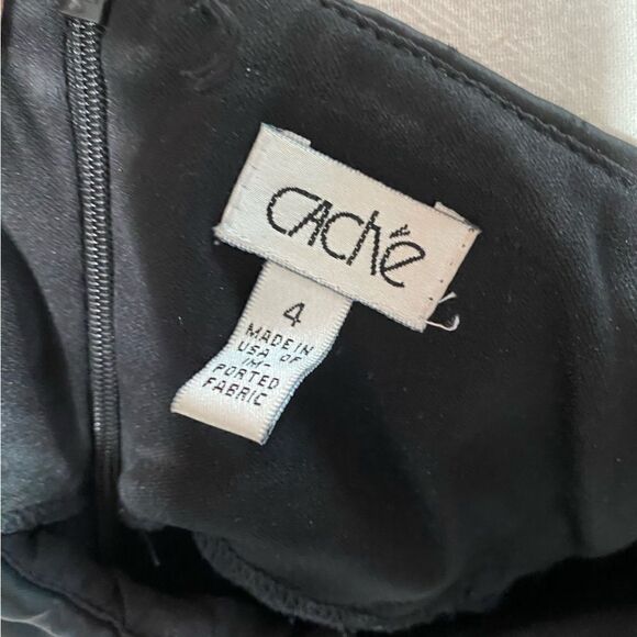 Cache Mermaid Black bodycon spandex Fishtail prom formal party formal dress sz 4 - Picture 5 of 7